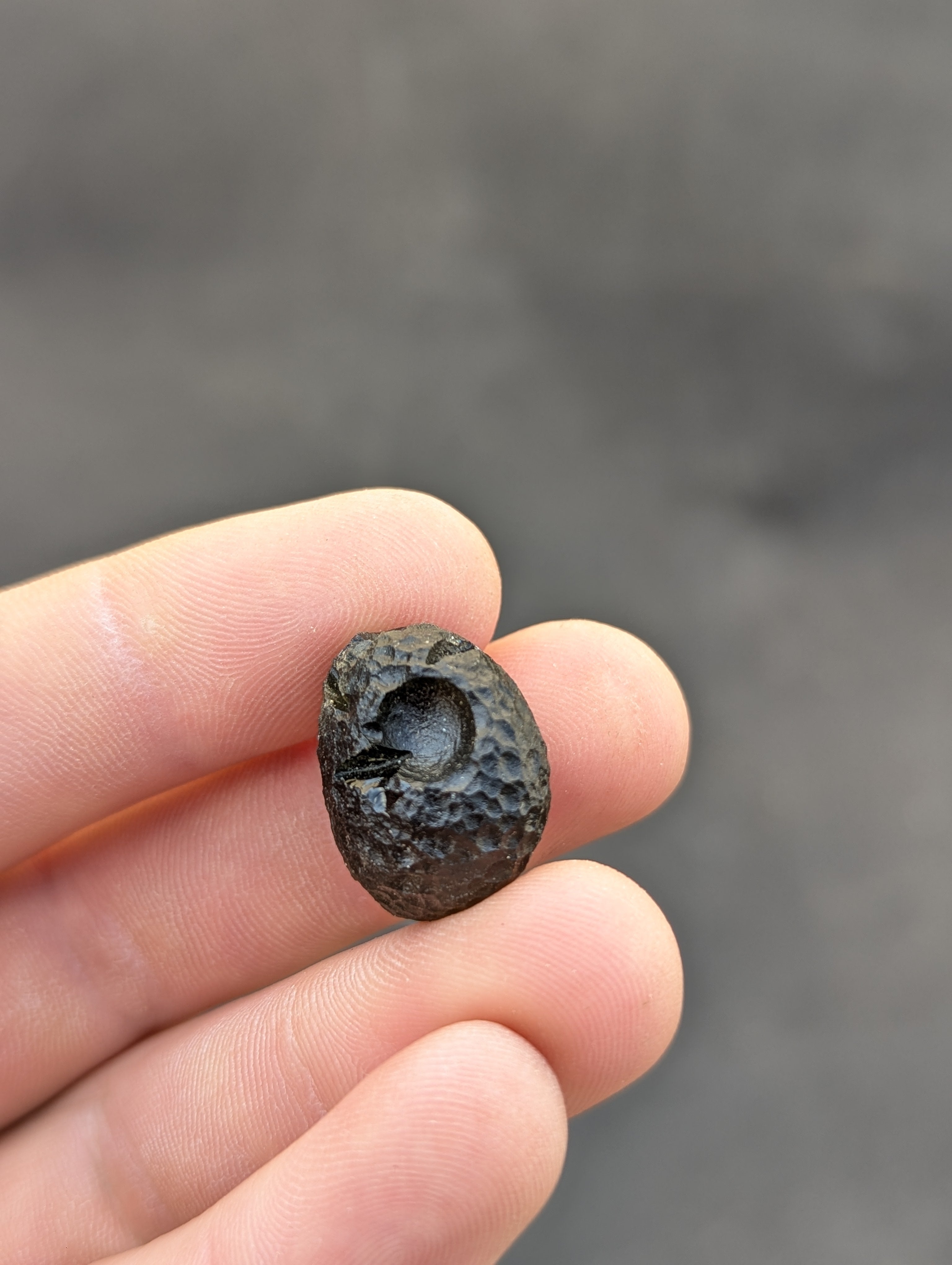 Moravian Moldavite – Skryje | 7.73 g | Green Disk with Open Bubble