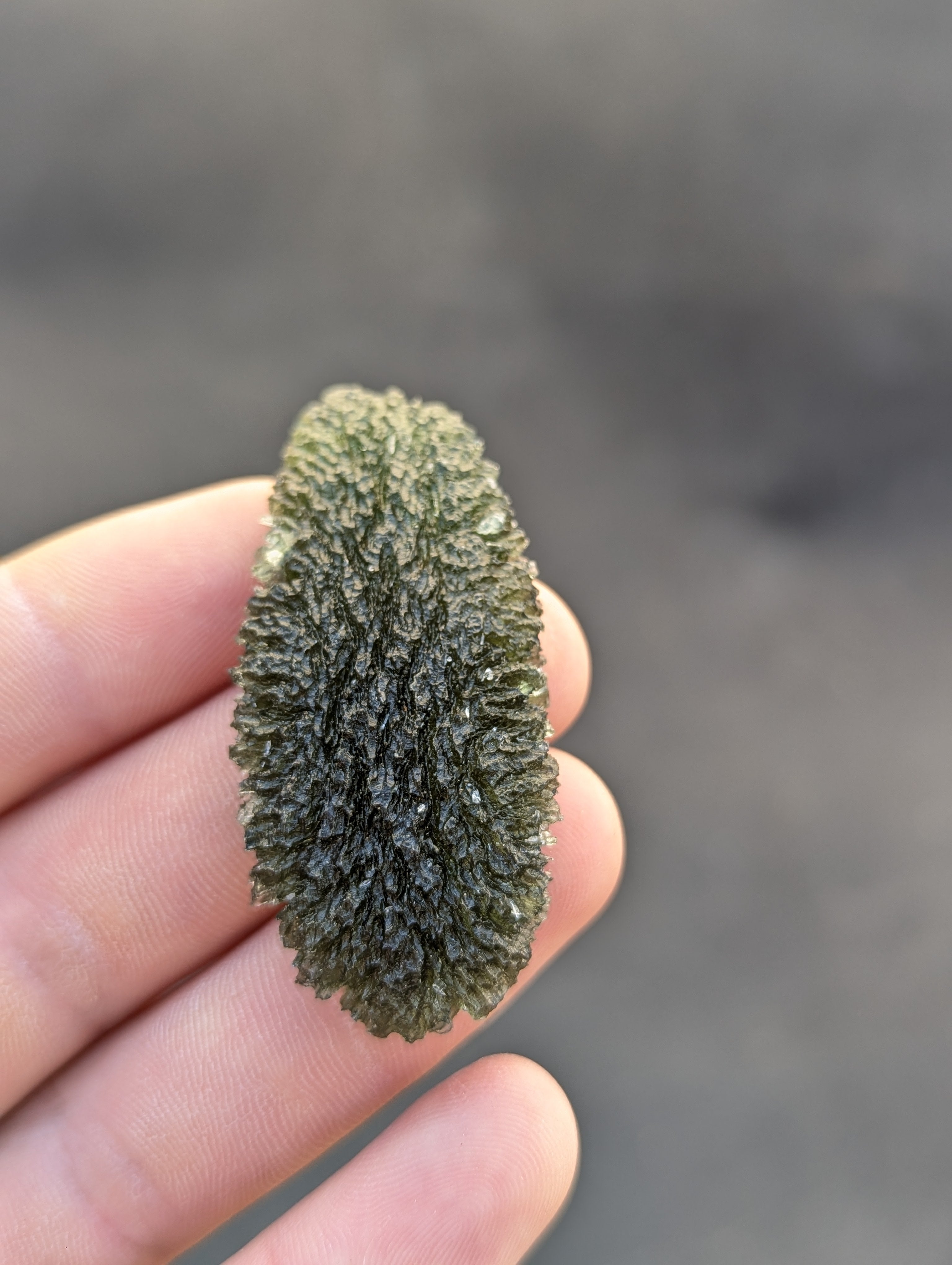 Bohemian Moldavite – Dobrkovská Lhotka-Parýz | 18.63 g | Apple Green Spiky Biscuit Collector Specimen