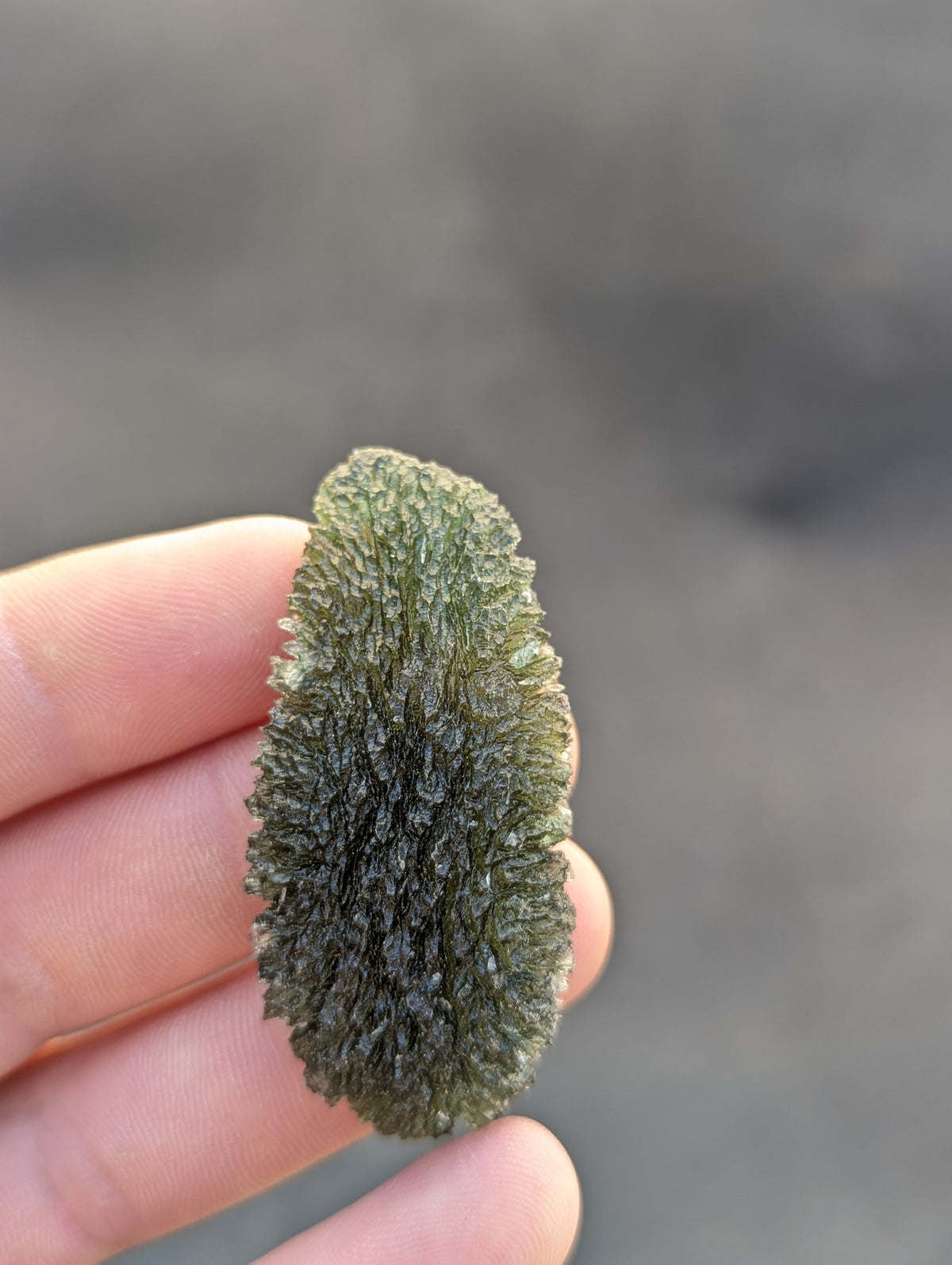 Bohemian Moldavite – Dobrkovská Lhotka-Parýz | 18.63 g | Apple Green Spiky Biscuit Collector Specimen