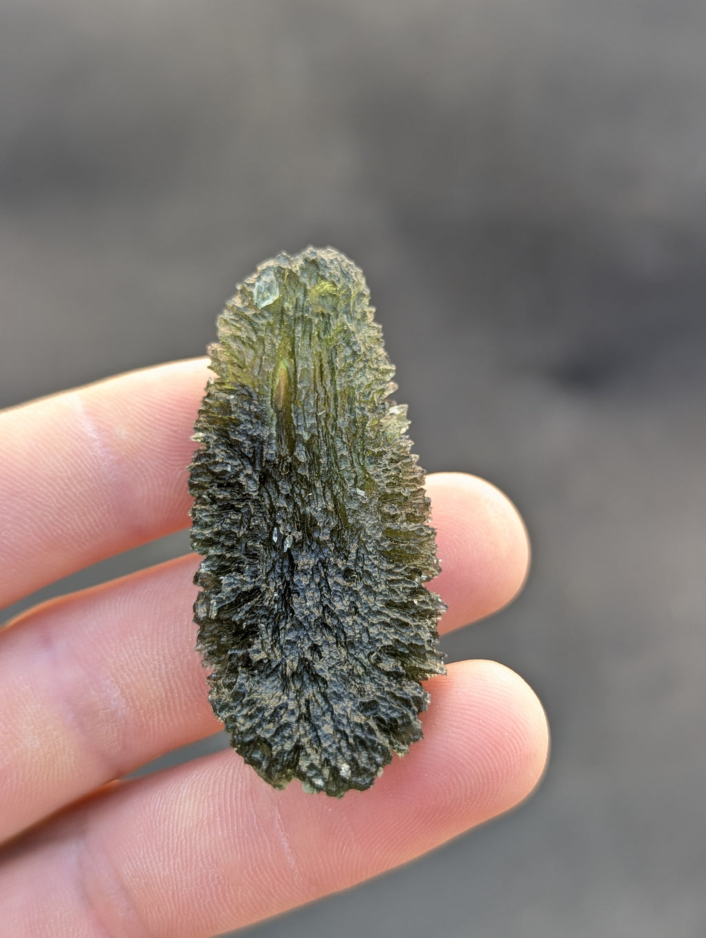 Bohemian Moldavite – Dobrkovská Lhotka-Parýz | 18.63 g | Apple Green Spiky Biscuit Collector Specimen
