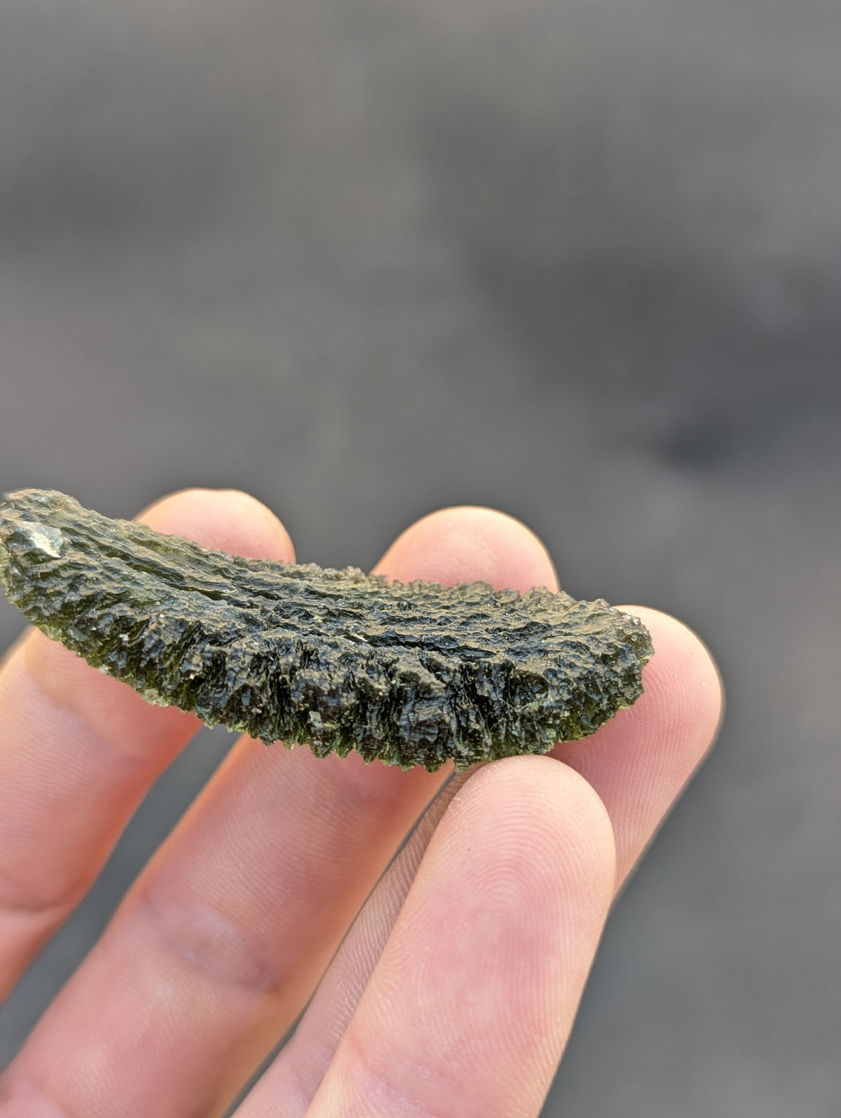 Bohemian Moldavite – Dobrkovská Lhotka-Parýz | 18.63 g | Apple Green Spiky Biscuit Collector Specimen