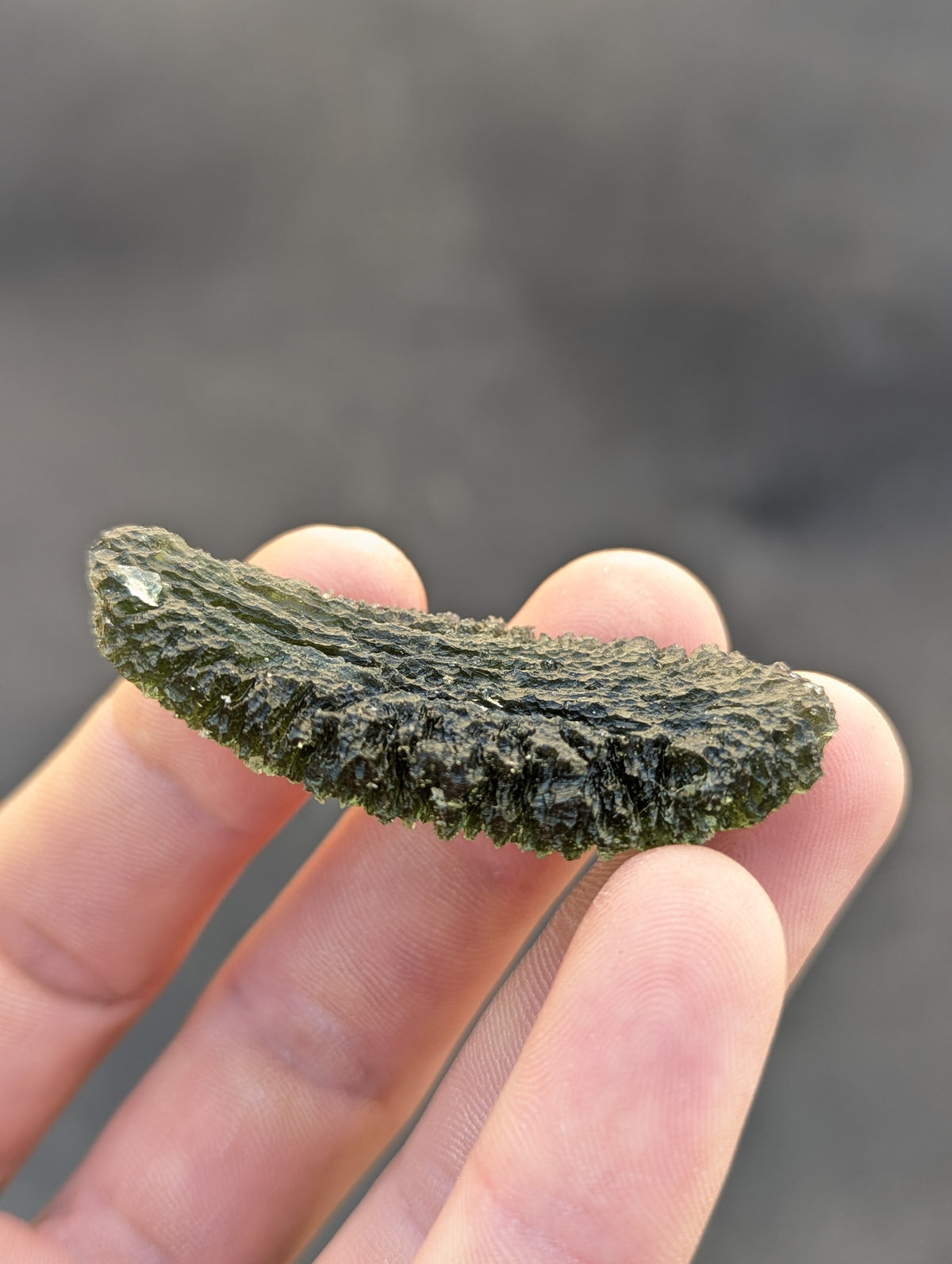 Bohemian Moldavite – Dobrkovská Lhotka-Parýz | 18.63 g | Apple Green Spiky Biscuit Collector Specimen