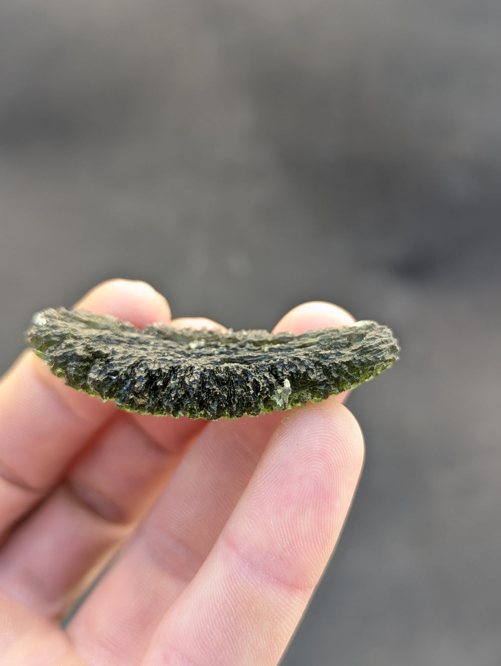Bohemian Moldavite – Dobrkovská Lhotka-Parýz | 18.63 g | Apple Green Spiky Biscuit Collector Specimen
