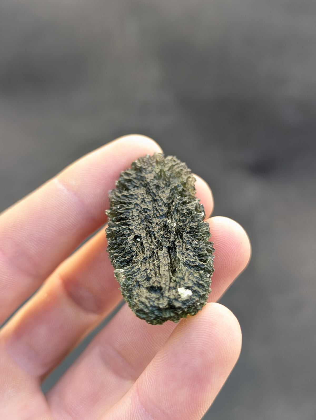 Bohemian Moldavite – Dobrkovská Lhotka-Parýz | 18.63 g | Apple Green Spiky Biscuit Collector Specimen