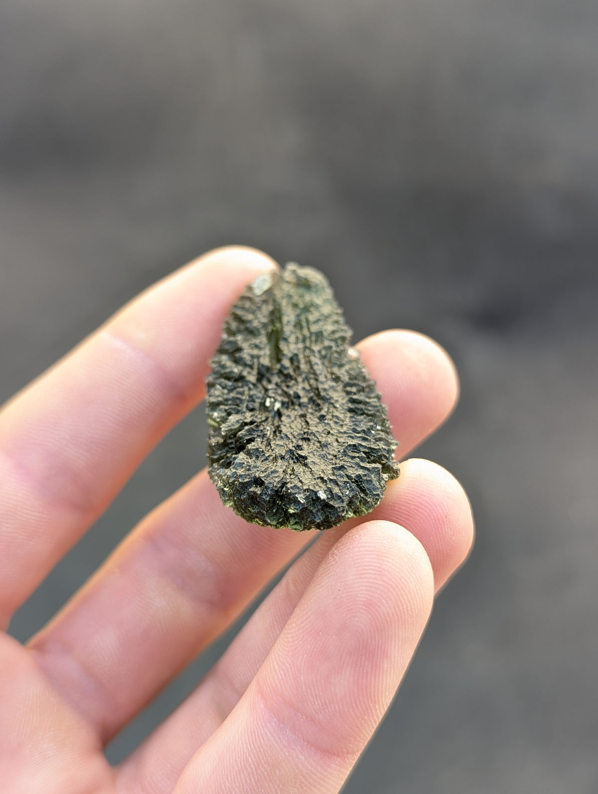 Bohemian Moldavite – Dobrkovská Lhotka-Parýz | 18.63 g | Apple Green Spiky Biscuit Collector Specimen