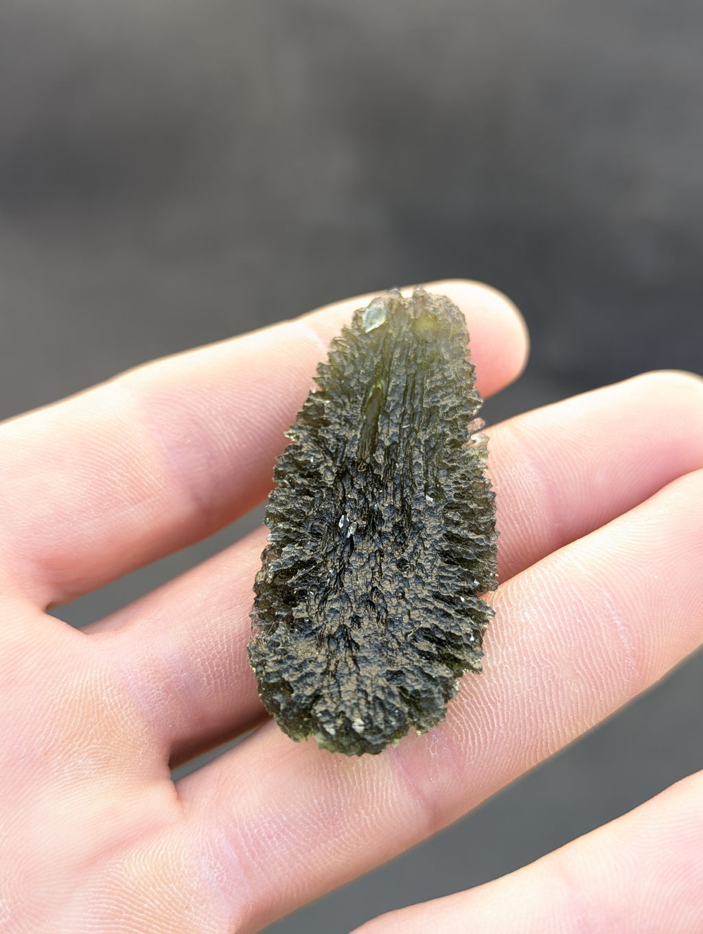 Bohemian Moldavite – Dobrkovská Lhotka-Parýz | 18.63 g | Apple Green Spiky Biscuit Collector Specimen