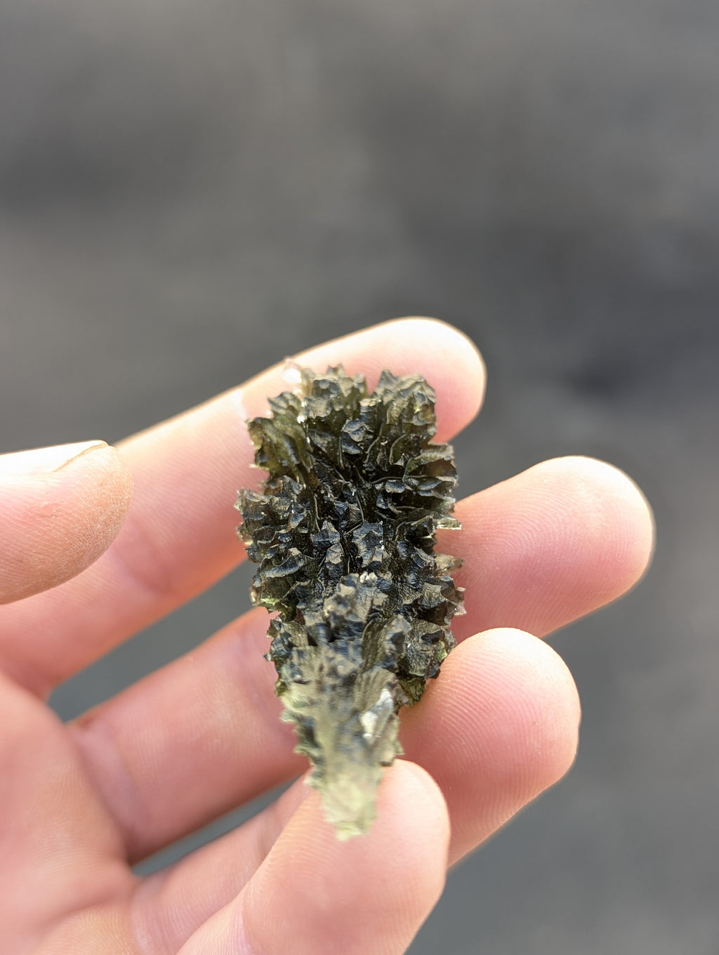 Bohemian Moldavite – Besednice Ježkovna | 19.44 g | Spiky Sculpture with Lechatelierite
