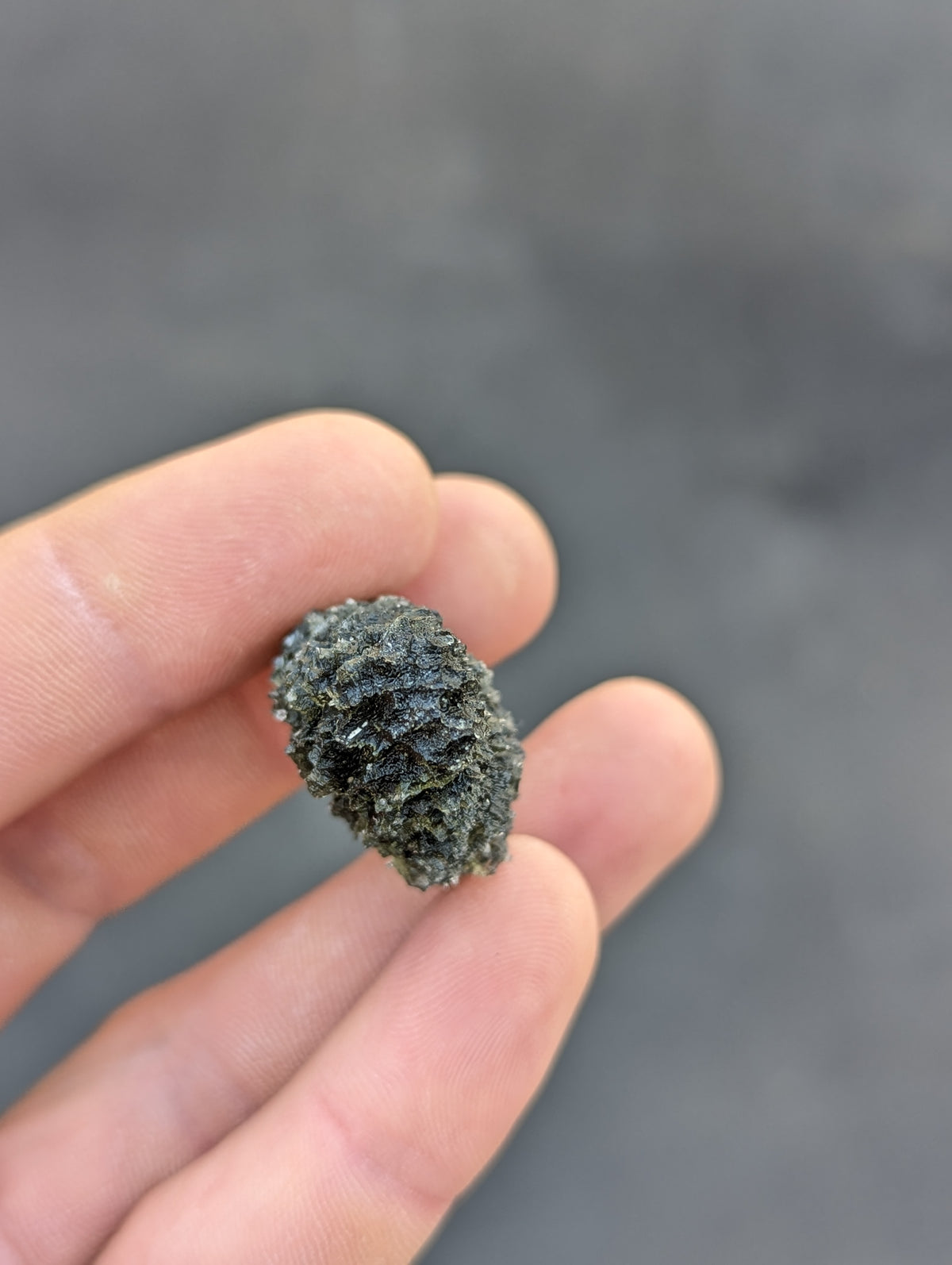 Bohemian Moldavite – Dobrkovská Lhotka | 14.46 g | Drop-Shaped Collector Specimen with Lechatelierite