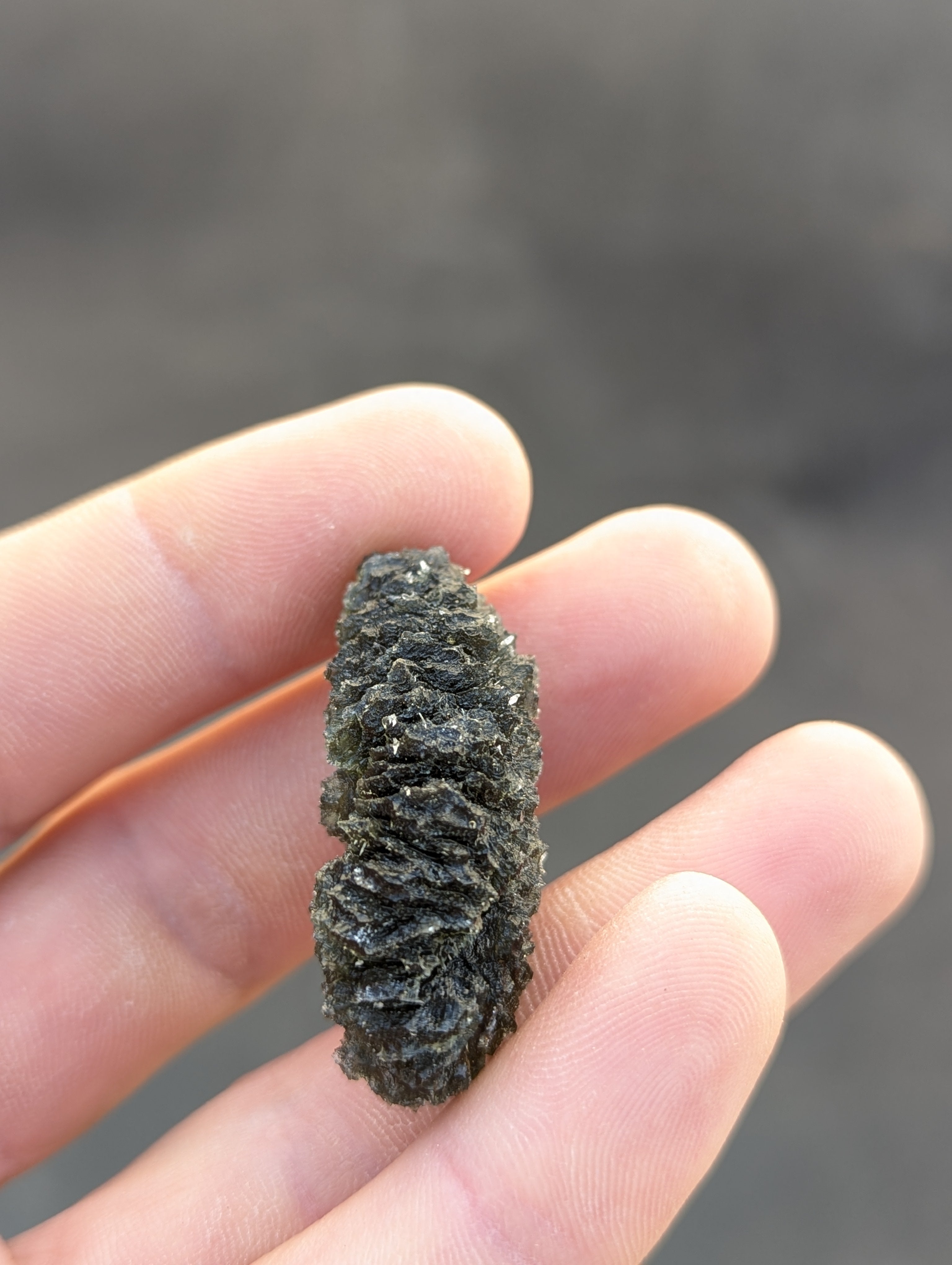 Bohemian Moldavite – Dobrkovská Lhotka | 14.46 g | Drop-Shaped Collector Specimen with Lechatelierite
