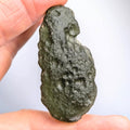 Moldavite Dolní Svince 14.4g - abraded, omleted surface, smooth flowing planes - front view