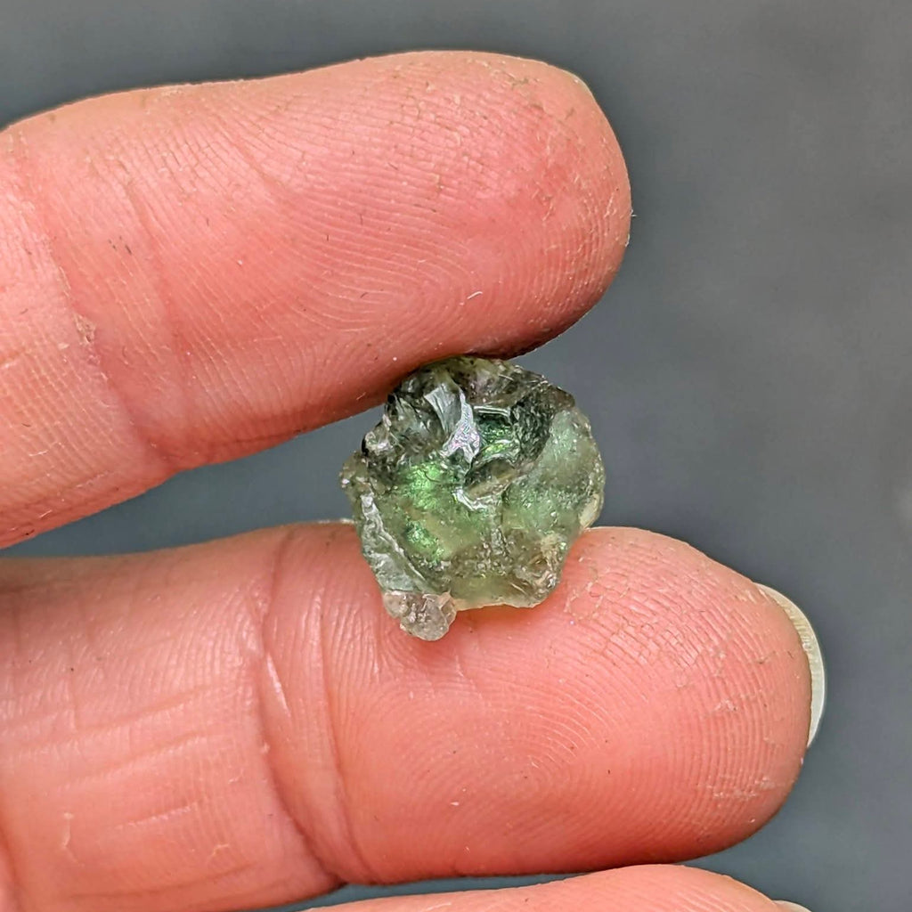 Ag 925 sterling silver necklace with natural light green Brusná 4.37 g moldavite in silver cage pendant  - Moldavite.